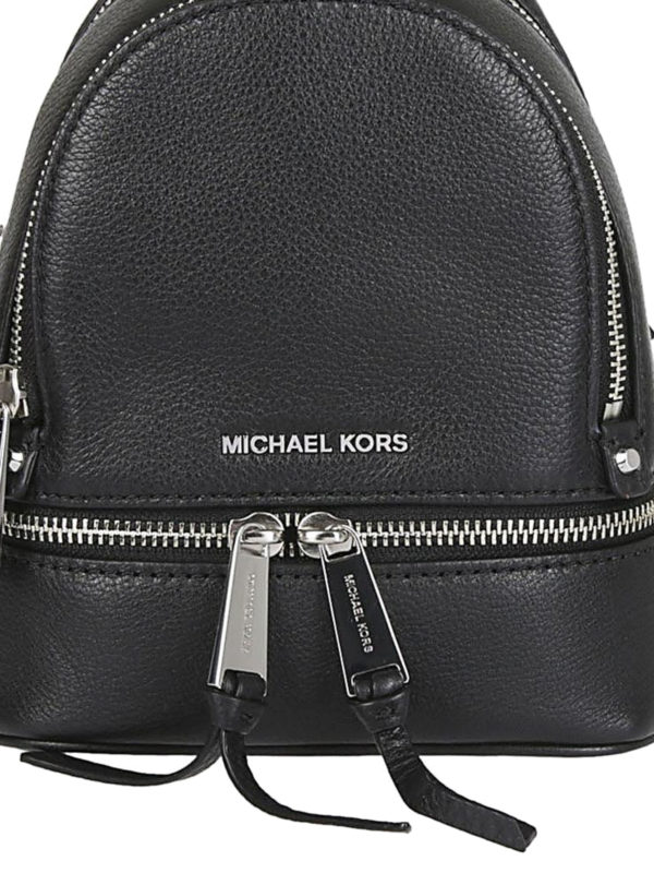 Rhea Mini black leather backpack shop online: MICHAEL KORS