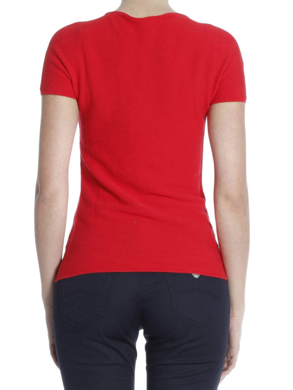 Ribbed viscose T-shirt shop online: GIORGIO ARMANI
