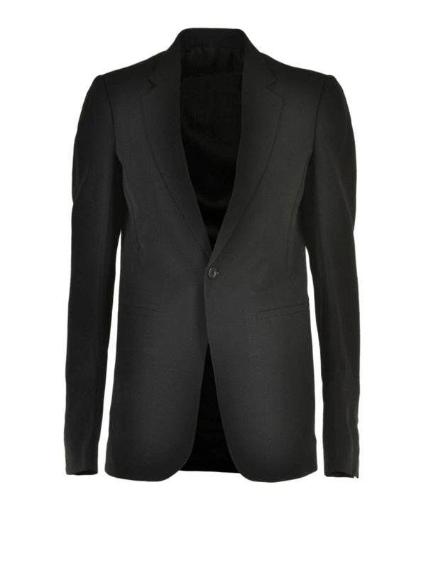 RICK OWENS HUN: blazers - Wool blend single-breasted blazer