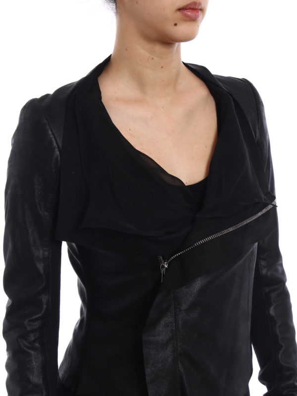 RICK OWENS HUN buy online Lederjacke - Schwarz