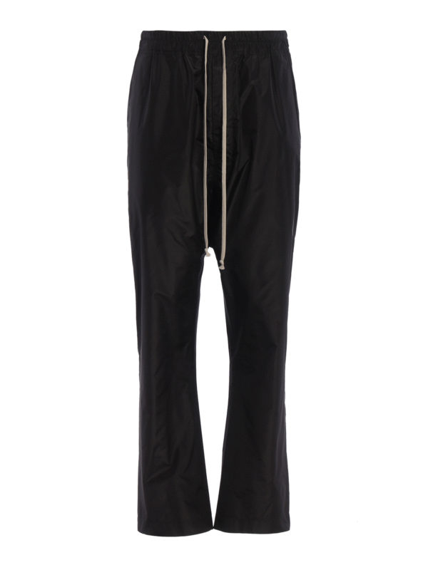 RICK OWENS HUN: casual trousers - Silk drop crotch trousers