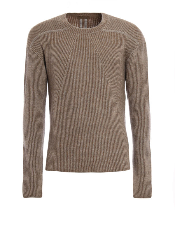 RICK OWENS HUN: Strickpullover mit Rundhalsausschnitt - Pullover Mit Rundhalsausschnitt
