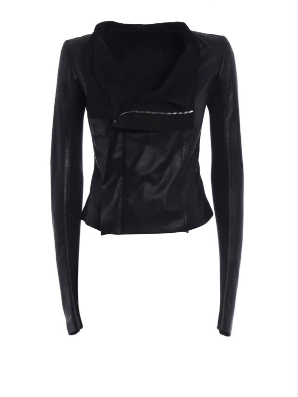 RICK OWENS HUN: Lederjacken - Lederjacke - Schwarz