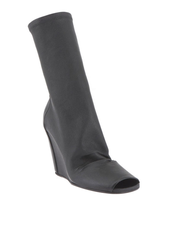 RICK OWENS HUN: ankle boots online - Open toe wedge boots