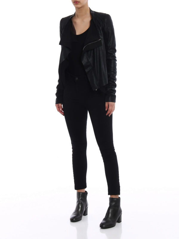 RICK OWENS HUN: Lederjacken online - Lederjacke - Schwarz