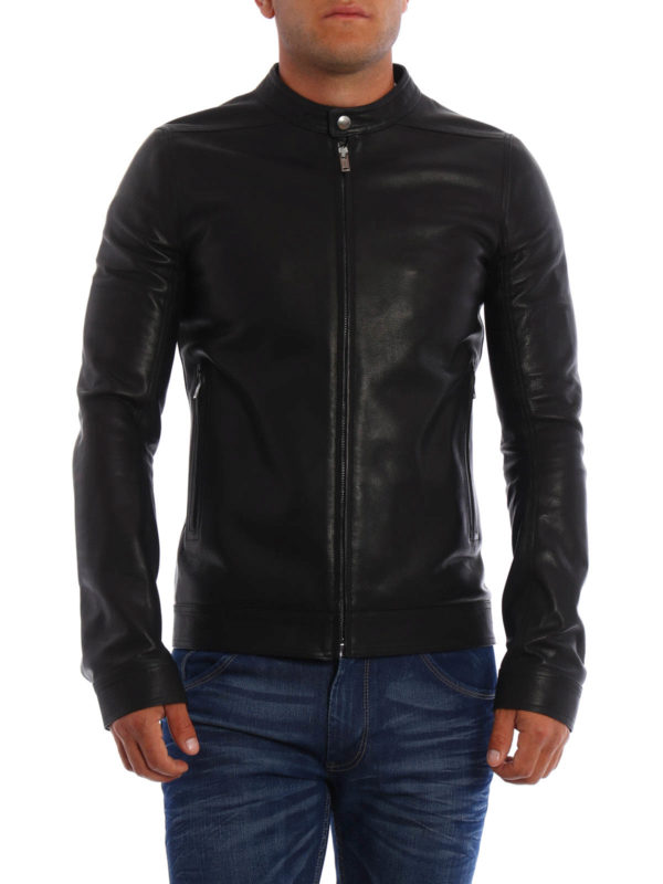 RICK OWENS HUN: leather jacket online - Leather jacket
