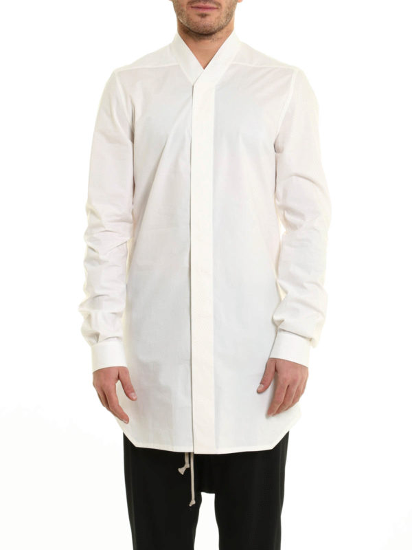 RICK OWENS HUN: shirts online - Cotton poplin long shirt