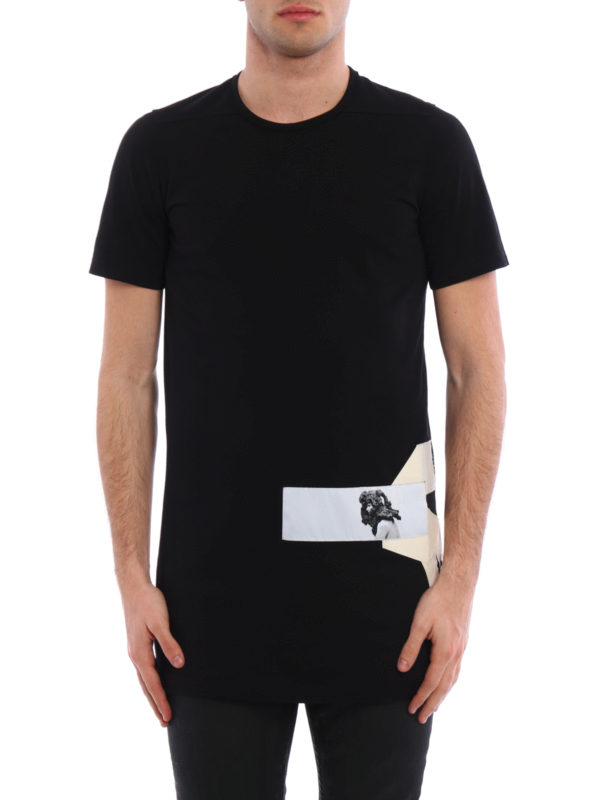 RICK OWENS HUN: t-shirts online - Level patch long T-shirt