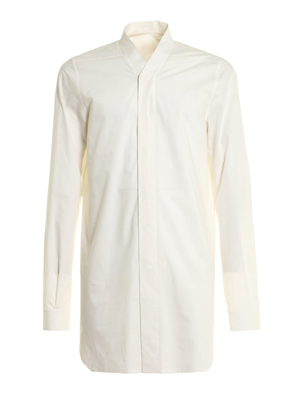 RICK OWENS HUN: shirts - Cotton poplin long shirt