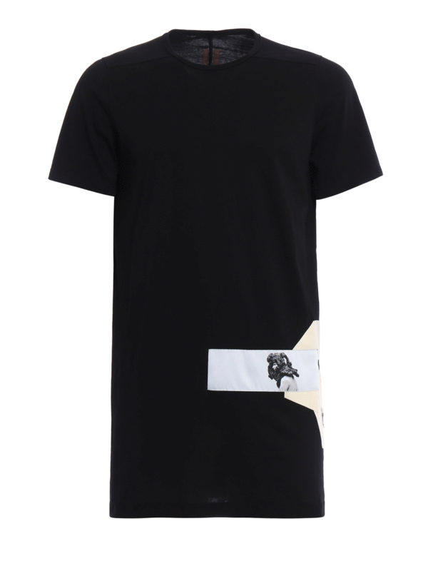 RICK OWENS HUN: t-shirts - Level patch long T-shirt