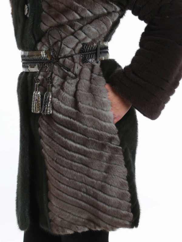 iKRIX Rindi: Mink fur and python belt coat