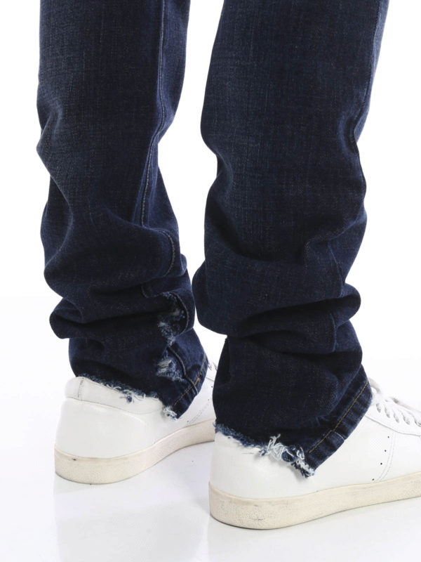 Ripped biker jeans