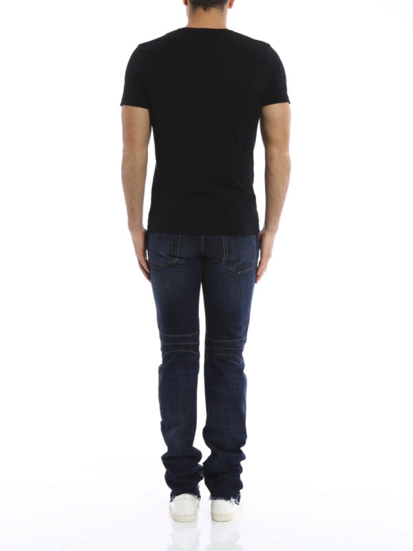 Ripped biker jeans shop online: Balmain