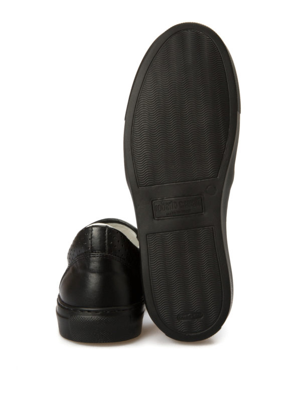 ROBERTO CAVALLI buy online Drilled leather slip-ons