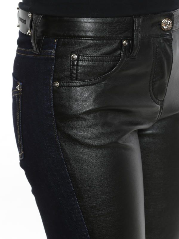 ROBERTO CAVALLI buy online Leather front jeans
