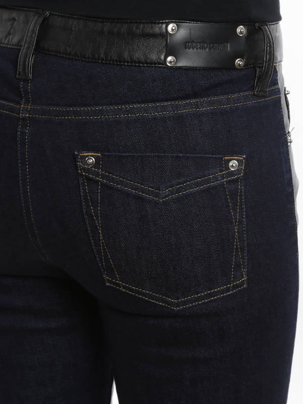 iKRIX ROBERTO CAVALLI: Leather front jeans