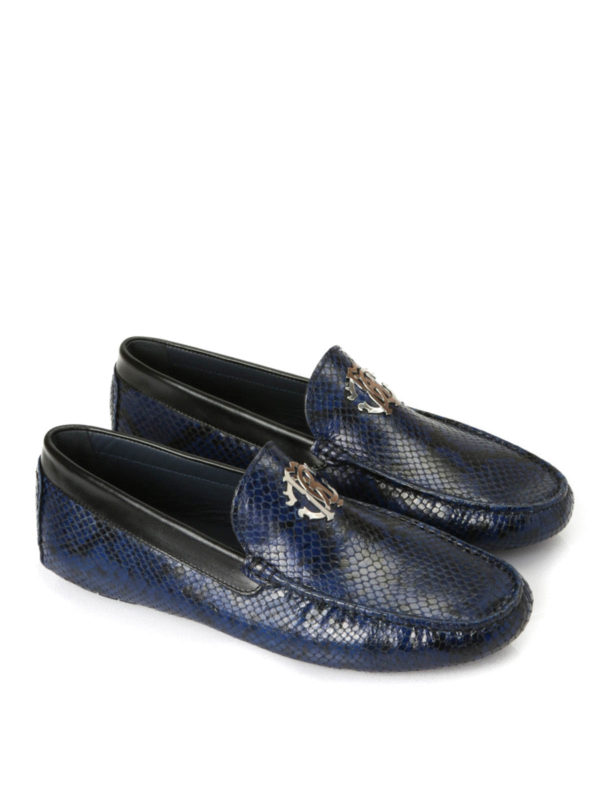 ROBERTO CAVALLI: Loafers & Slippers - Python leather loafers