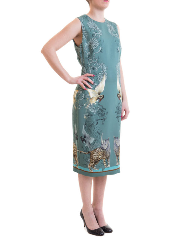 ROBERTO CAVALLI: Knielange Kleider online - Knielanges Kleid - Hellblau