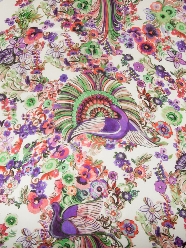 ROBERTO CAVALLI: scarves online - Enchanted garden silk scarf
