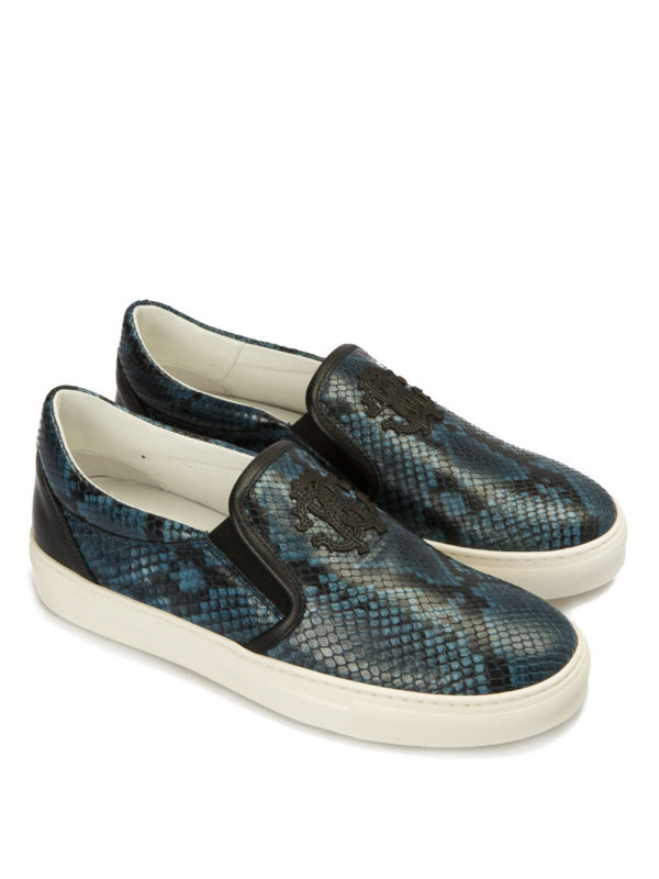 ROBERTO CAVALLI: Chaussures de sport online - Baskets Bleu Pour Homme
