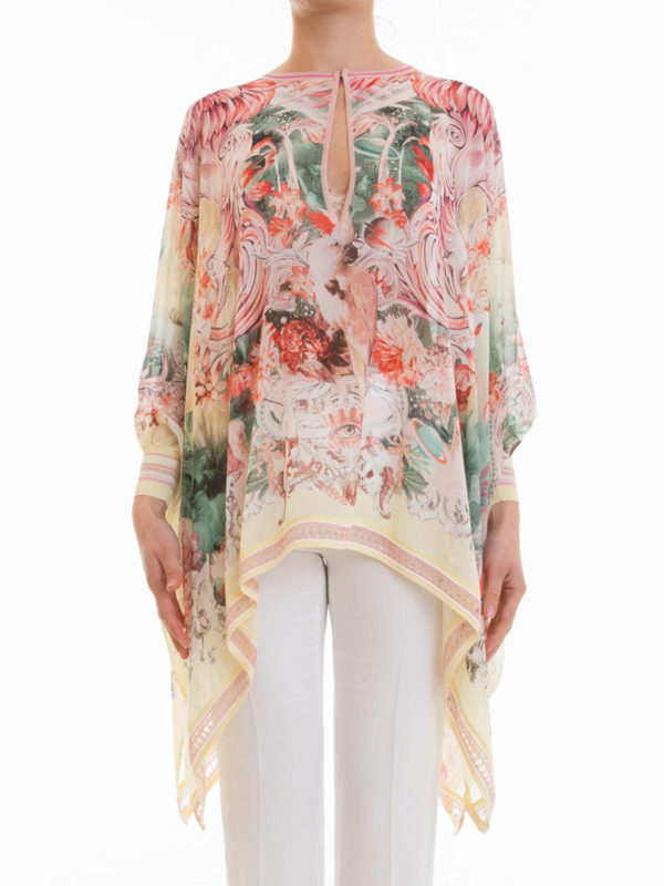 ROBERTO CAVALLI: tunics online - Phoenix silk kaftan