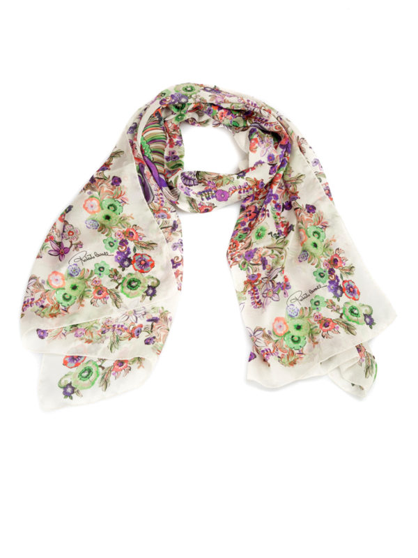 ROBERTO CAVALLI: scarves - Enchanted garden silk scarf
