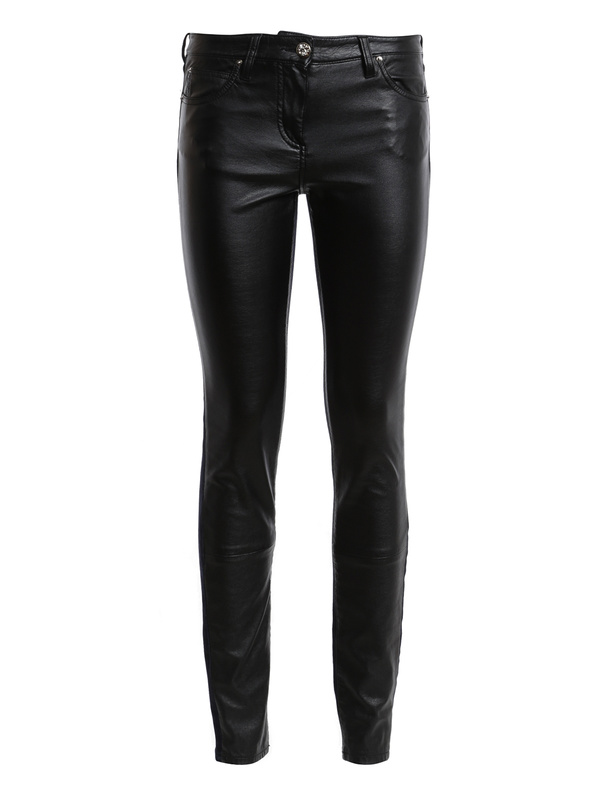 ROBERTO CAVALLI: skinny jeans - Leather front jeans