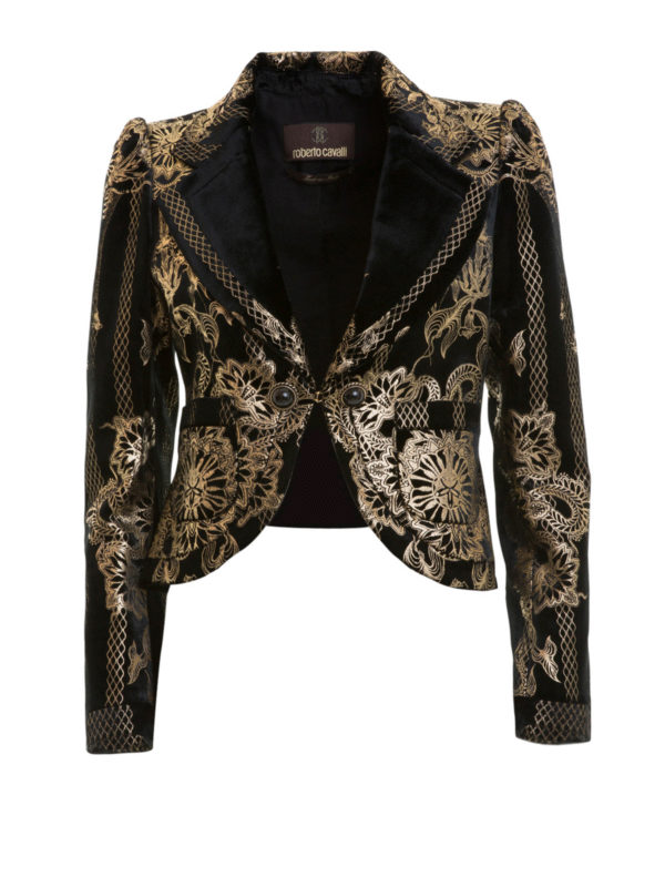 ROBERTO CAVALLI: Tailored & Dinner - Baroque patterned velvet jacket