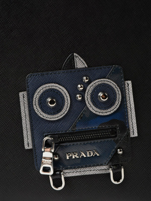 Robot patch saffiano clutch shop online: PRADA