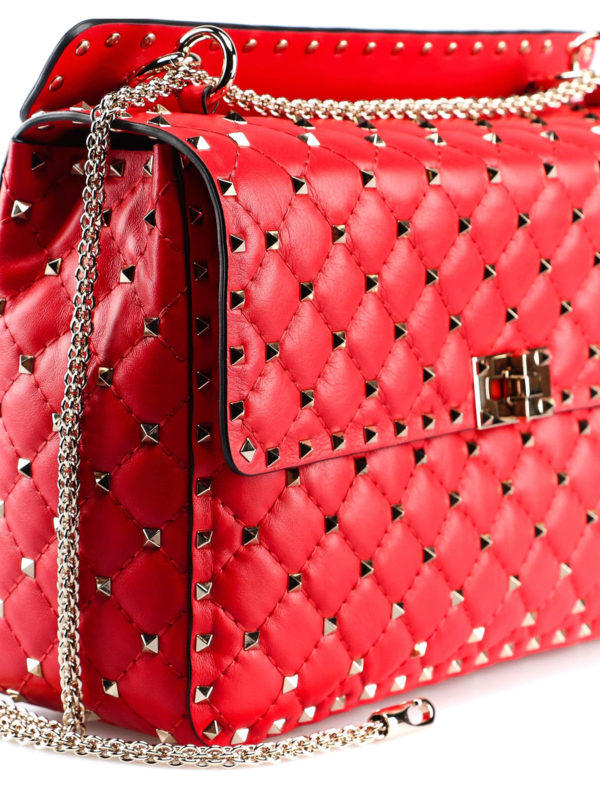 Rockstud Spike large red bag shop online: VALENTINO GARAVANI