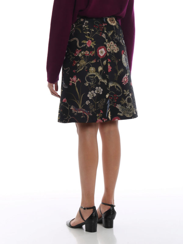 Valentino Red Romantic brocade A-line mini skirt