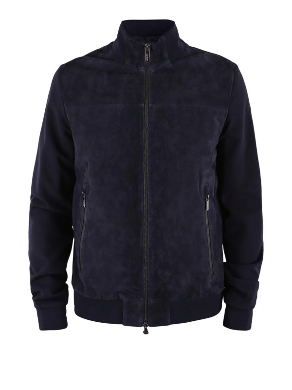 RRD: leather jacket - Polisuede Val blue jacket