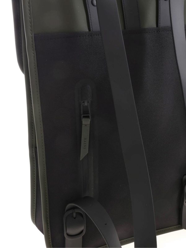 Rubber effect mini backpack in green shop online: RAINS