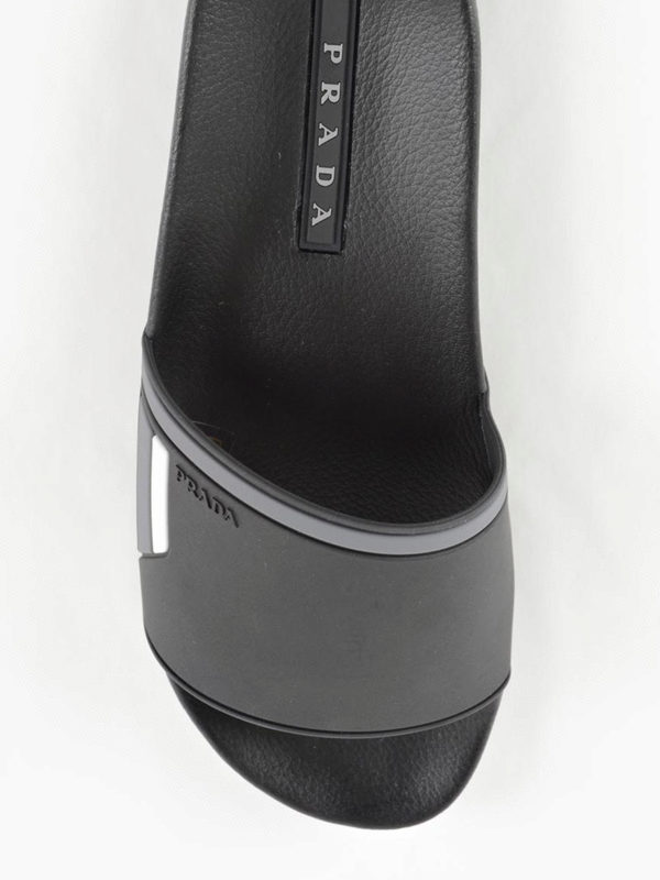 Rubber slides shop online: PRADA LINEA ROSSA