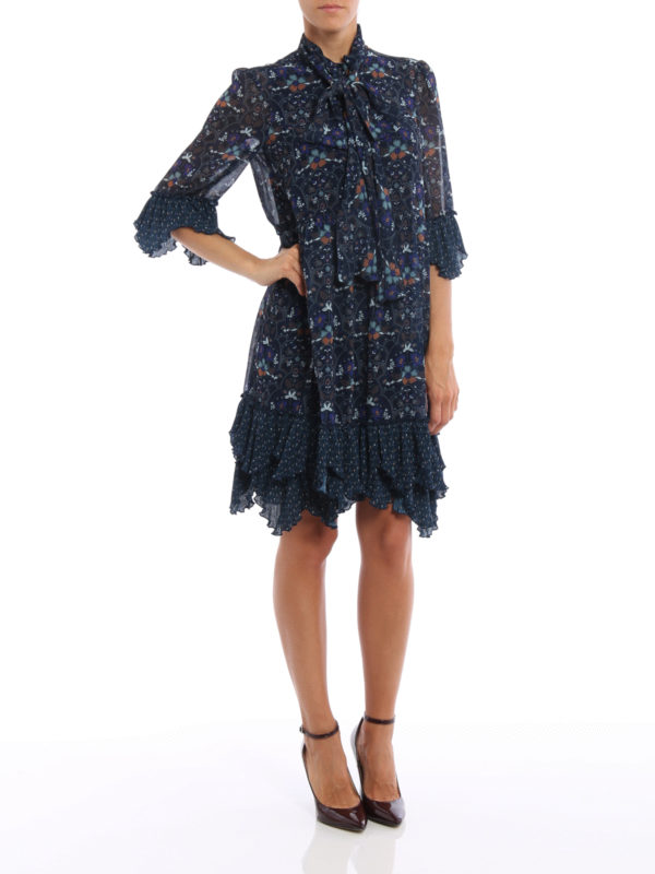 Russian Folk print flounced dress shop online: SEE BY CHLOE