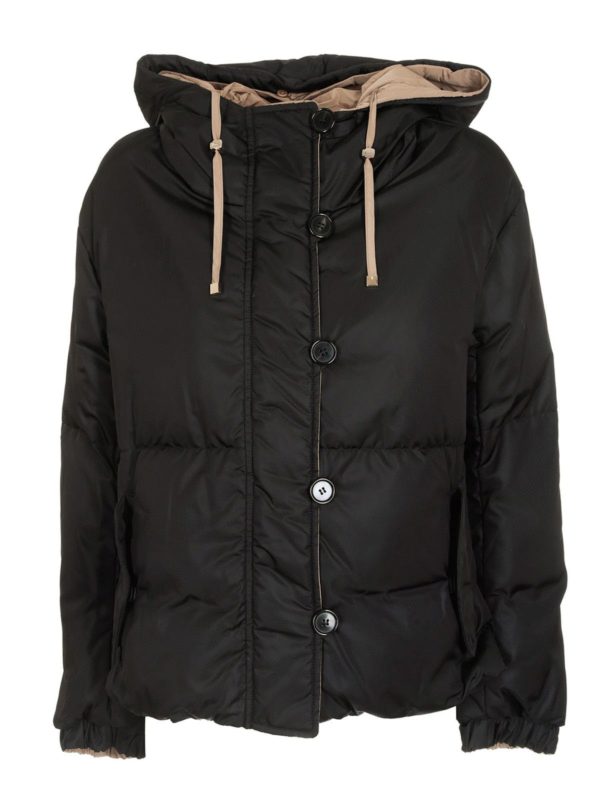 S MAX MARA: padded coats - The Cube reversible down jacket in black