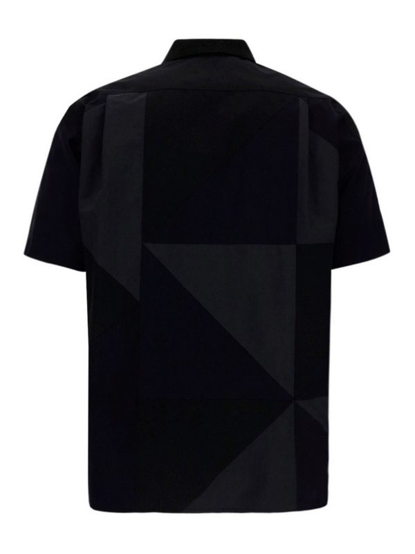 Sacai: camicie online - Camicia in cotone effetto patchwork