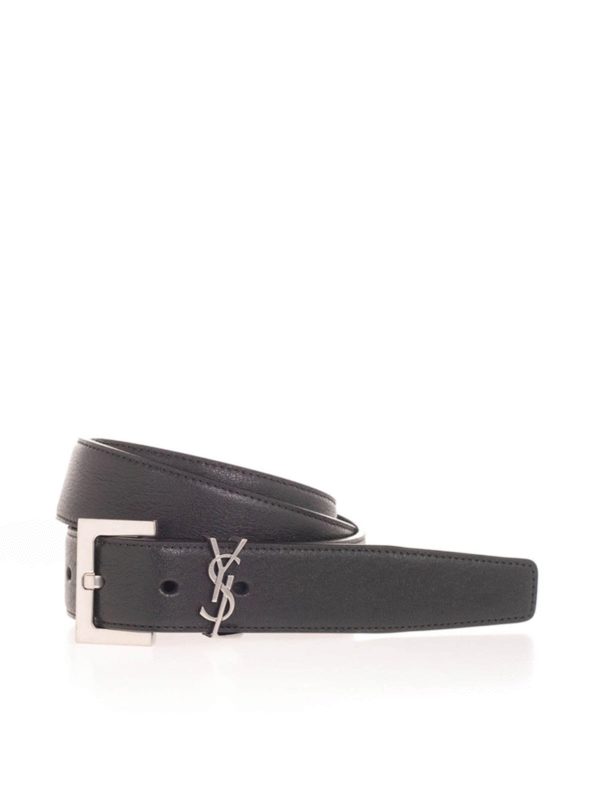 SAINT LAURENT: belts - YSL belt in black
