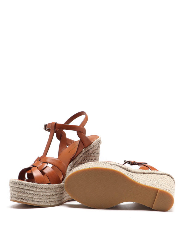 SAINT LAURENT buy online 95 T leather espadrilles wedges