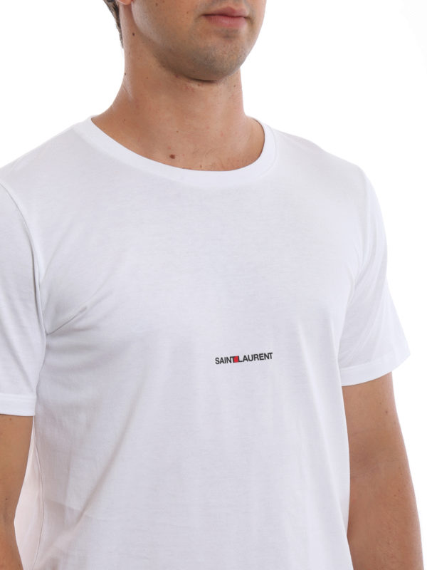 SAINT LAURENT buy online Cotton jersey logo white Tee