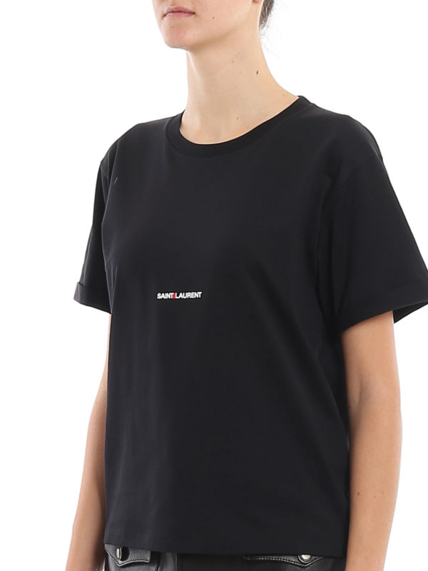 SAINT LAURENT buy online Logo lettering print black Tee