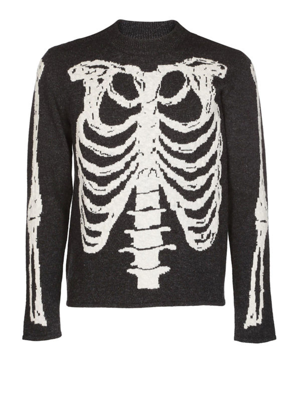 SAINT LAURENT: Strickpullover mit Rundhalsausschnitt - Rundhalspullover - Schwarz