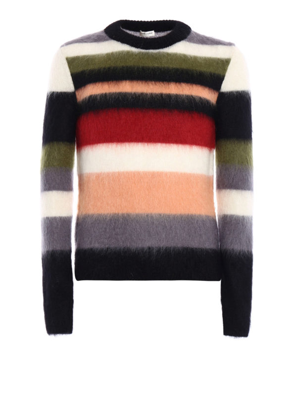 SAINT LAURENT: Strickpullover mit Rundhalsausschnitt - Rundhalspullover - Bunt