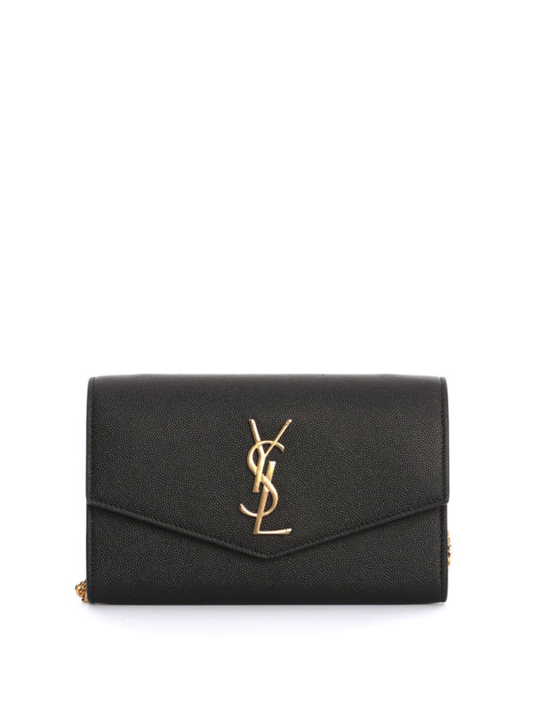 SAINT LAURENT: cross body bags - Hammered leather crossbody wallet