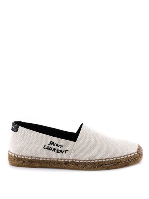 SAINT LAURENT: espadrilles - Canvas-linen blend espadrilles