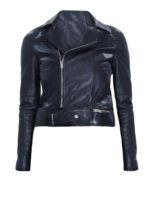 SAINT LAURENT: leather jacket - Leather biker jacket