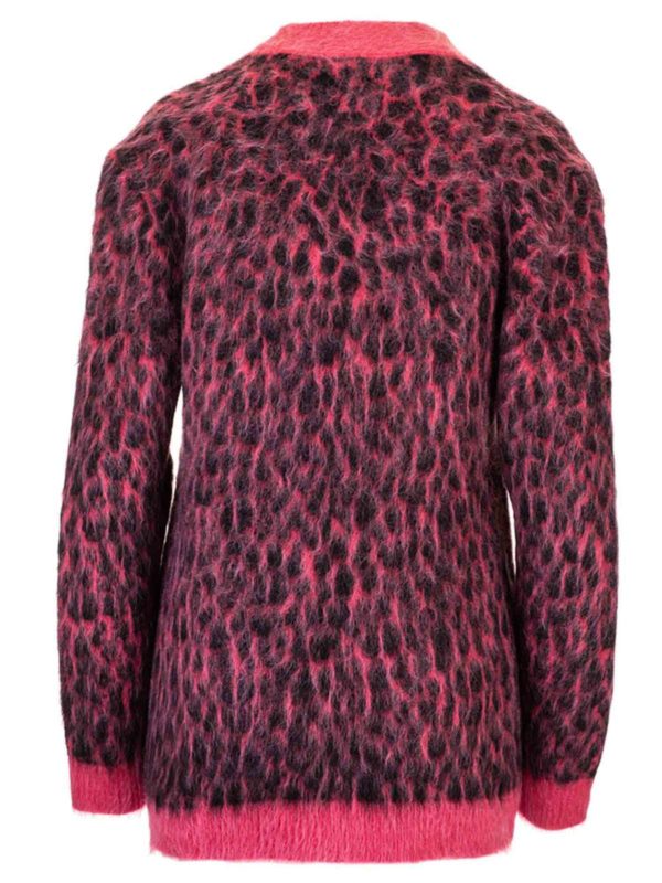 SAINT LAURENT: cardigans online - Animalier jacquard cardigan in pink
