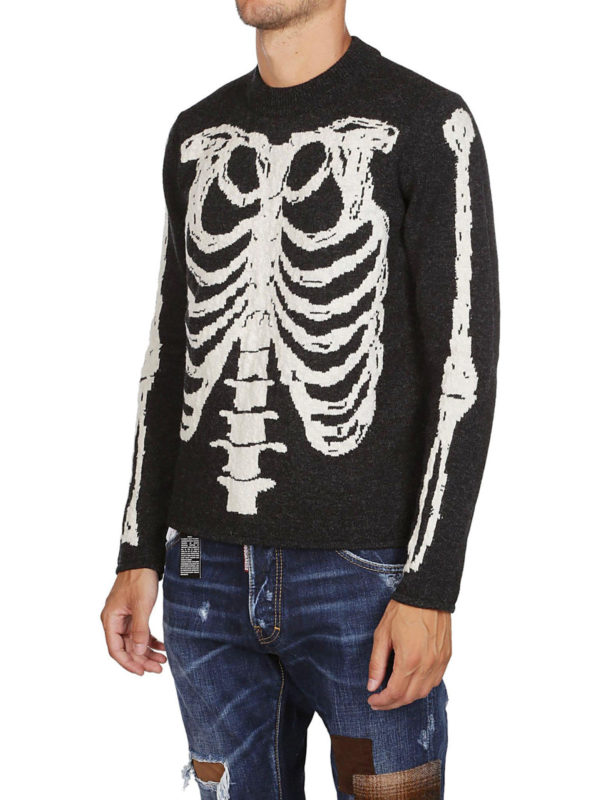 SAINT LAURENT: Strickpullover mit Rundhalsausschnitt online - Rundhalspullover - Schwarz