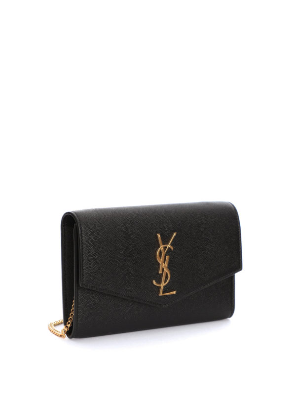 SAINT LAURENT: cross body bags online - Hammered leather crossbody wallet