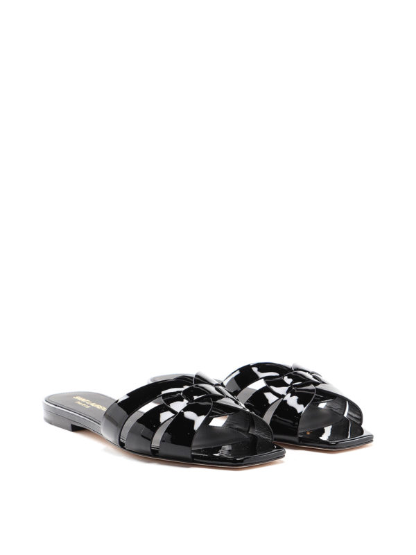 SAINT LAURENT: sandals online - Tribute patent sandals